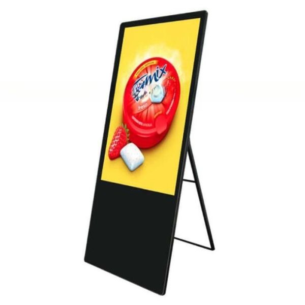 floor stand foldable 32" 43" 49" 55" inch LCD signage E-board display with touchscreen for shop restaurant interactive AD totem