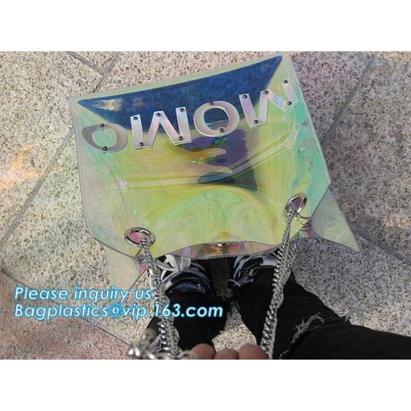 luxury handbag women chain shoulder bag clear PVC plastic tote bag, Tote Bag Clear Shoulder PVC Bag with Zipper, pac, ba