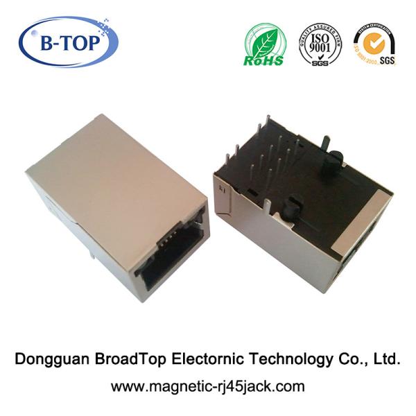 Quality 1x1 RJ45 Single Port 10/100 Base-T RJ45 Connector With 5 Magnetic Cores for sale