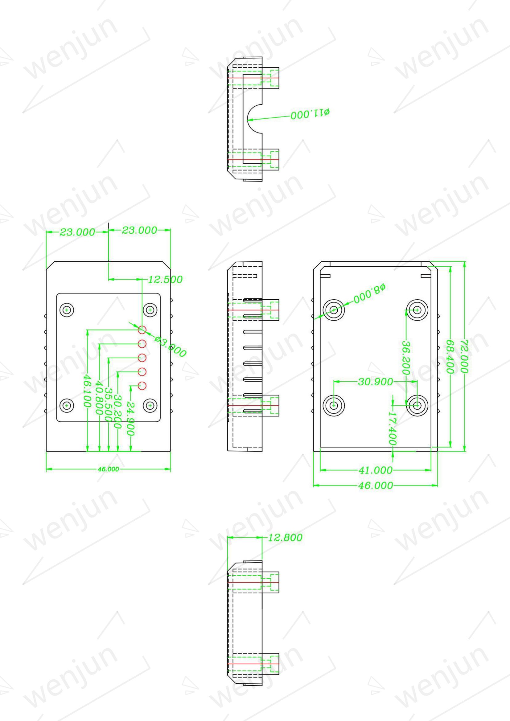 Calculated Device OBD2 Elm327 Housing With Outlet Hole Code Reader Diagnostic Tool OBD Bent Pin Gold Plated Male Adapter