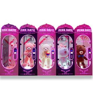 Coin Operate Gift Vending Machine / 3S Pink Date transparent Visual High End Toy Cutting Prize Machine