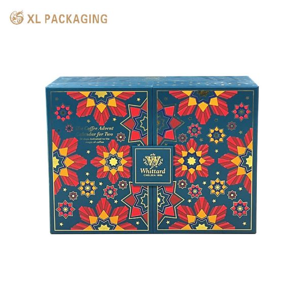 XL Packaging Custom Packaging Box Factory 24 Drawer Advent Calendar Packaging Box Tea Hot Coffee Chocolate Bag Advent Calendar