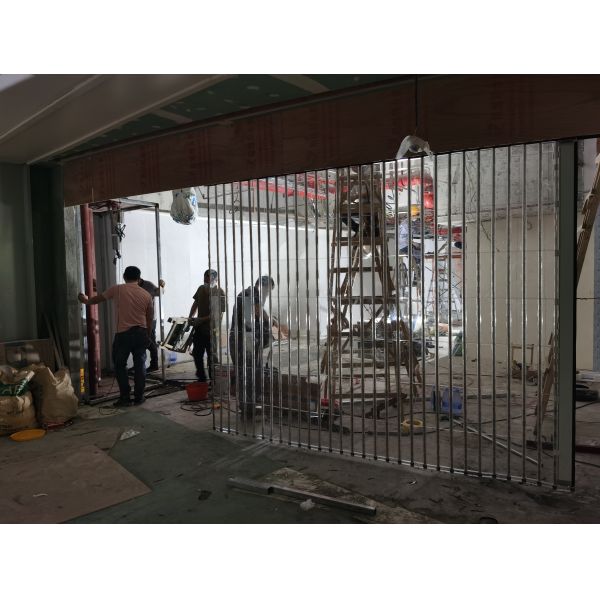 Motorized Transparent PVC Sliding Shutter Doors For Commercial Building