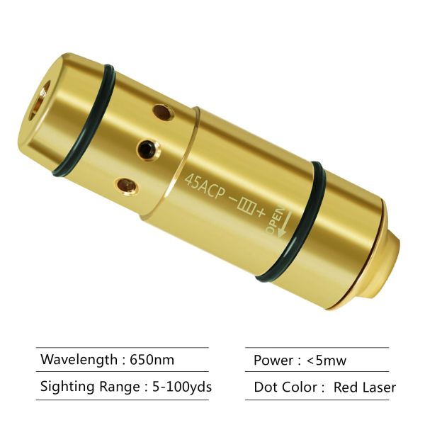 Red 650nm Tactical Training Laser Cartridge 45ACP Caliber Class IIIA