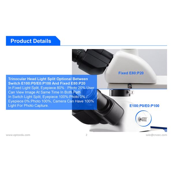 OPTO-EDU A12.2603-B Laboratory Biological Microscope, Binocular, Infinity Plan, Quintuple