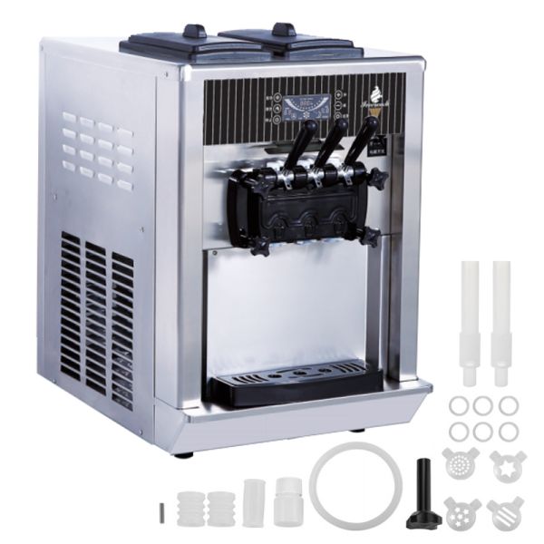 Commercial Soft Serve Ice Cream Making Machine with 6 Quart Capacity and English Operating Language