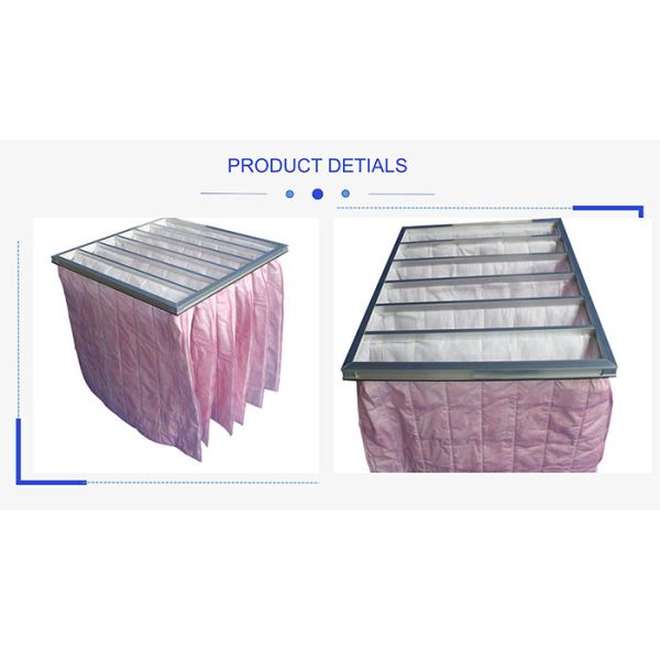 F9 95% RH Pocket Air Filter MAU HVAC Bag Filter 3200m3/H Airflow