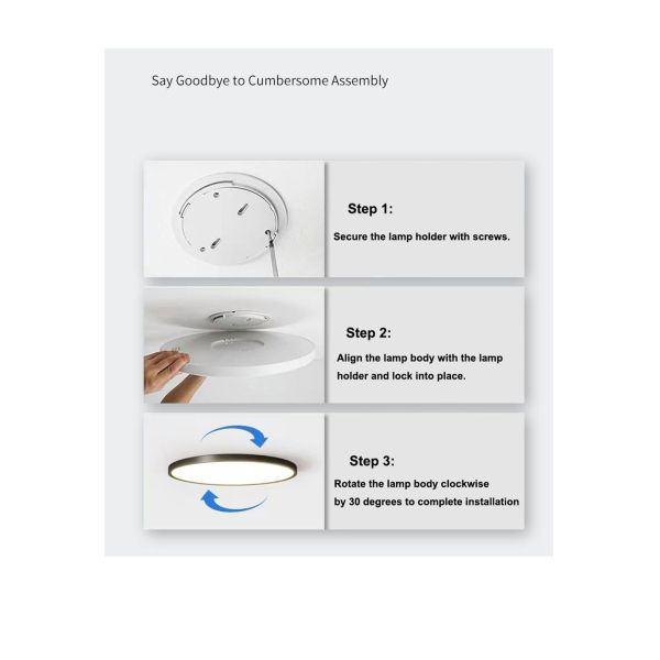 9 Inch Modern Flush Mount Light 12W 5CCT Led Flush Mount Light