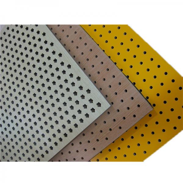 Soundproof Perforated Wood Acoustic Panels Fiberglass Insulation Wooden Board
