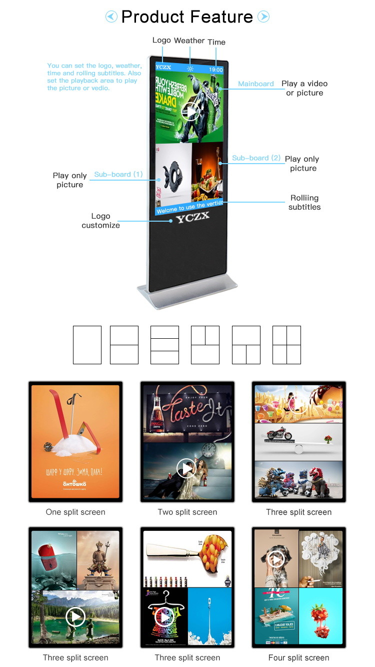 55 Inch Windows i3 Digital Kiosk Display With Infrared Touch Screen