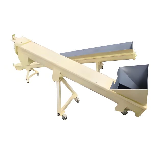 Mobile Screw Conveyor With Hopper For Crushed Plastic Sheets