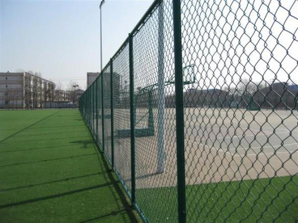 Galvanized Chain Link Fence Mesh PVC Coated 50mm*50mm , 5mm Wire Diameter