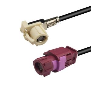 China Code B To D FAKRA HSD Cable Assemblies For Rear View Backup Camera on sale