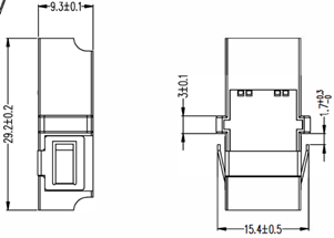 LC UPC Inner Shutter Optical Cable Adapter Duplex Without Flange