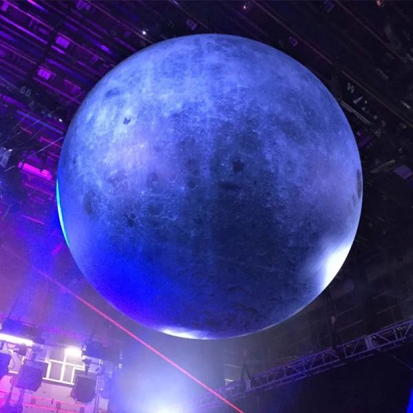 Giant Advertising Inflatable Moon Model With Led Light / Large Inflatable Moon Balloon For Decoration