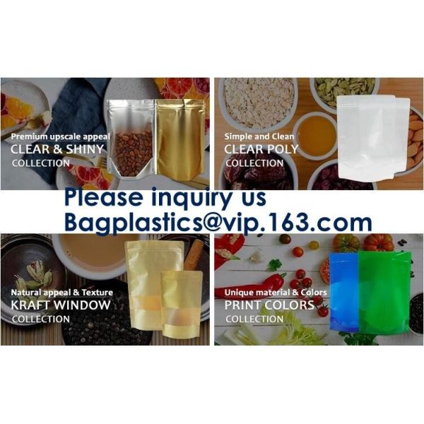 BIODEGRADABLE SUP POUCH CHOCOLATE/ ENERGY BAR PACKING MMJ CLEAR 3-SIDED SEAL WITH ZIPPER & EURO SLOT ULTRA CLEAR STAND U