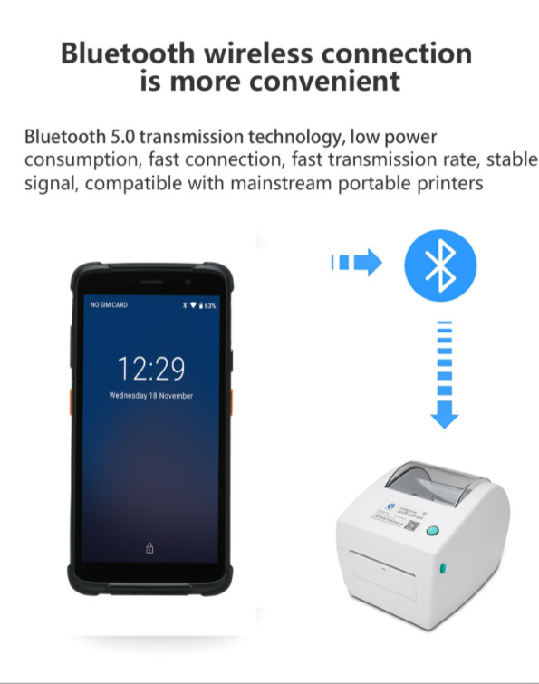 Android 8.1 Handheld Data Collector Barcode Scanner With Display Screen