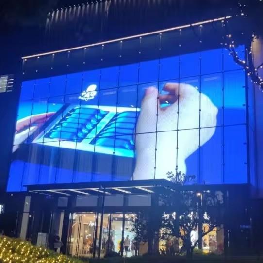 Quality Windows Transparent LED Screen 1000mm Panel Size LED Mesh Screen 32768 Dots/M2 Pixel Density for sale