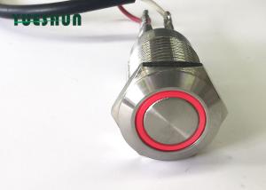China Momentary 12mm Push Button Switch LED Illuminated 12V 24V Red Blue Color on sale