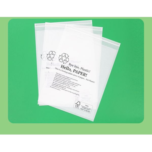 Custom Printed Glassine Paper Bags with Self Seal Closure