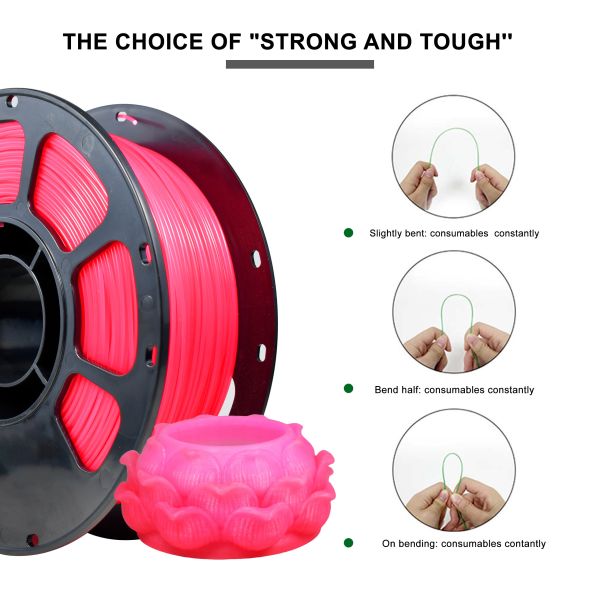 Temperature Color Change PLA+ Filament Red to Pink 1.75mm 1KG 3D Printer Filament Color Changing FDM 3D Printing Material