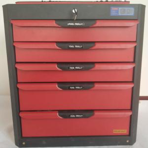 China Movable 5 Drawer Tool Trolley , Steel Mobile Tool Box Trolley on sale