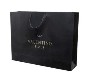 Luxury Matt Black Color Custom Printed Paper Bags With Two Sides Printing