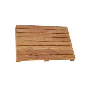 China Sustainable Solid Teak Shower Mat Non Slip Bath Mat For Bathroom on sale