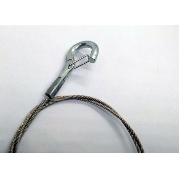 High Tensile Stainless Steel Wire Rope Sling 1/16 With Double Spring Hook