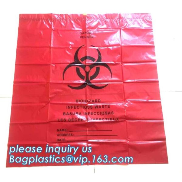 Biohazardous Waste Bag Available in Different Size and Thickness, HDPE/LDPE/PP autoclave bags medical garbage bag for bi