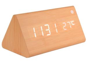 China New wooden LED Alarm Clock,despertador Temperature Sounds Control LED display,electronic desktop Digital table clock on sale