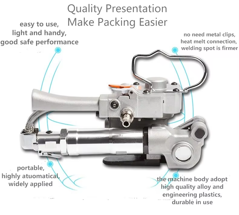 Handheld Pneumatic Automatic Strapping Machine Use For Cartons Wooden And Pallets