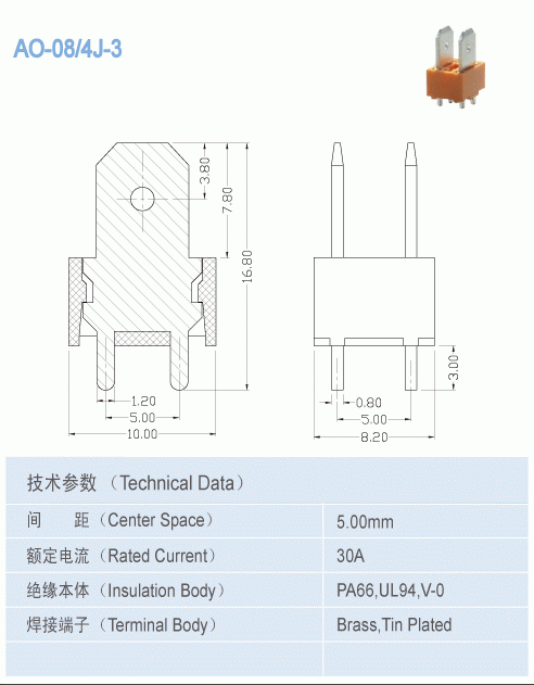 Brass Din Rail mount terminal blocks / telephone connectron terminal blocks