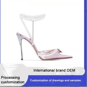 Wholesale Women Heeled Shoes Factory Slingback Luxury Elegant Transparent Fashion Pearl High Heels from china suppliers
