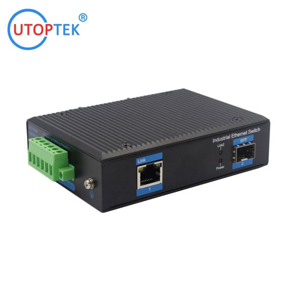 UT11G-SFP 10/100/1000M 1SFP+1RJ45 unmanaged industrial media converter DIN Rail sfp switch converter