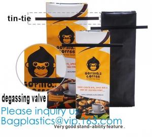 China BRC Standard Qual Seal Kraft Paper Bags With Tin Tie Coffee Bags Plastic Valve,Customzed Side-Gusset Valve Tintie Plasti on sale