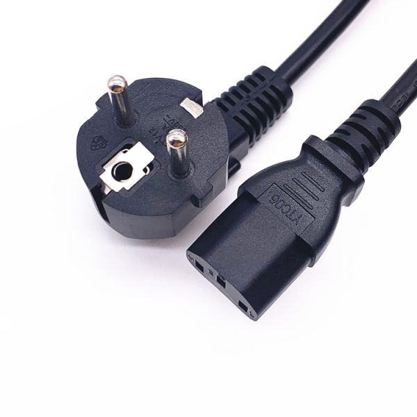 Heng-well Wholesale Europe 3 Pin Plug to IEC 320 C13 Power Cord Set PVC 1.8M 1800m m Black Power Extension Cable