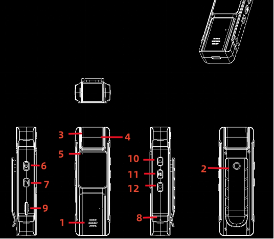 4G Portable HD Recorder Portable Law Enforcement Device Back Clip Sports Camera