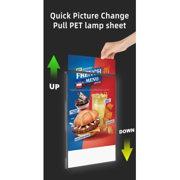 Indoor Aluminum Frame Desktop LED Light Box Sign for Rechargeable A4 A5 Menu Display