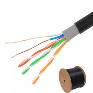 Wholesale Outdoor Cat6 UTP Cable Bare Copper 4 Pairs Twisted PVC PE Double Jacket from china suppliers
