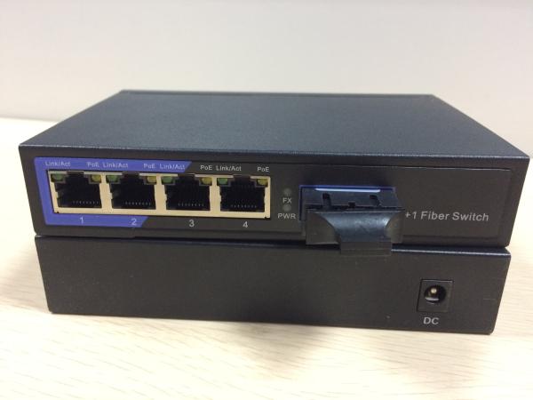 Quality 1 * 100M FX + 4 * 10 / 100M TX Poe Powered Network Switch , Fast Ethernet Switch for sale