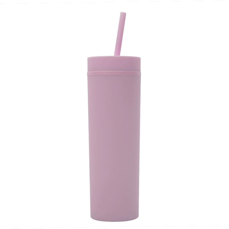 The Manufacturer's New Cross-border Modern And Simple Frosted Double-layer Plastic Cup Is A Universal And Portable 16OZ Straight Cup
