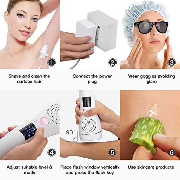 White 990000 Flashes 50HZ 60HZ 2.6A IPL Laser Epilator