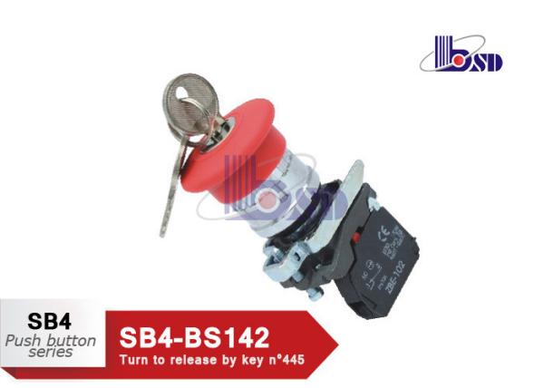Quality Red  Push Button Switch SB4 Series Selector Key Switch Pollution Grade III for sale