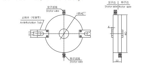 Ultra Thin Pancake Slip Rings 2 Circuits 10A CCTV Slipring Design