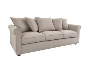 Wholesale Fabric sofa 3seater rolled arms removable seat cushions back cushions reversible filled with fiber from china suppliers