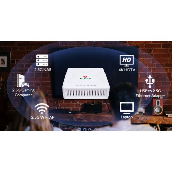 VSOL GPON ONT 2.5GbE 1GE XPON ONT Super Fast For WiFi6 Router Uplink