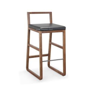 China Commercial bar furniture high quality wooden frame restaurant bar high stool chair,PU seat bar chair/ antique solid wood on sale