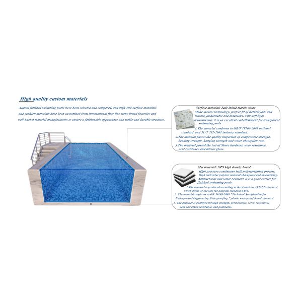 AUPOOL 2000L Series Standard Countercurrent Trainer Long Side Transparent Swimming Pool