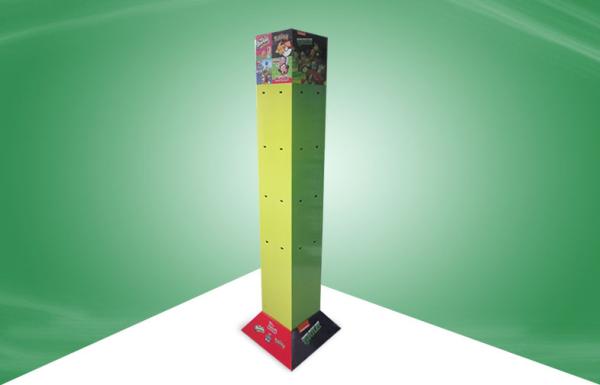 Quality Four Face Show Rotating Cardboard Display Stands With Plastic Hook for sale